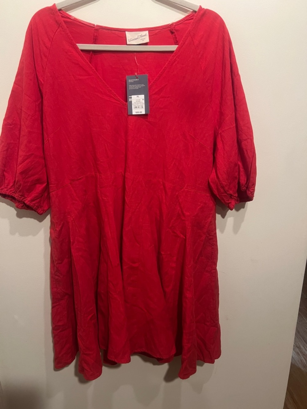 Universal Thread Bright Red V-Neck Tunic Top